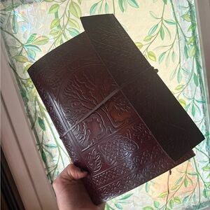 SALE. Leatherbound Journal Handmade Celtic Tree of Life Embossed Notebook